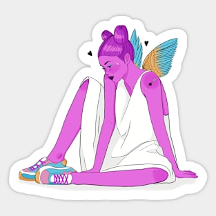 Pink Angel Sticker